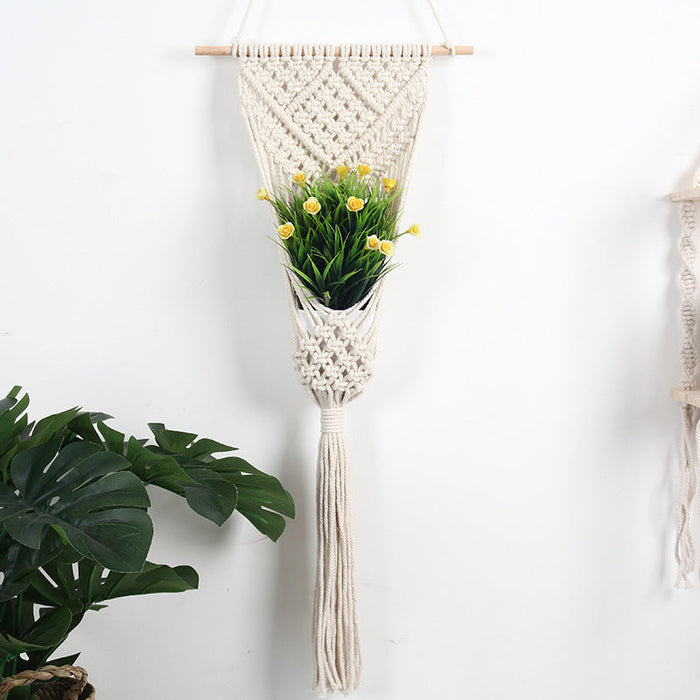 Xtradeal Geflochtene Netz-Tasche Blumenkorb